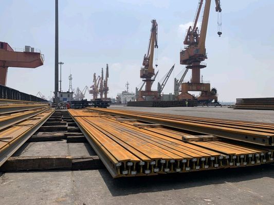 Mining Railroad Steel Track Rail , Din Crane Rail P24 GB Standard 93.66mm Heigth