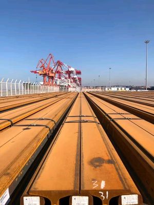 DIN536 Railway Steel Rail A150 For Crane 22mm 24mm Bolt Hole Diameter